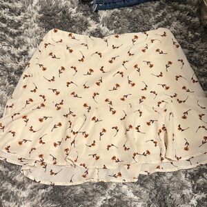 Miami Cream Floral Midi Skirt